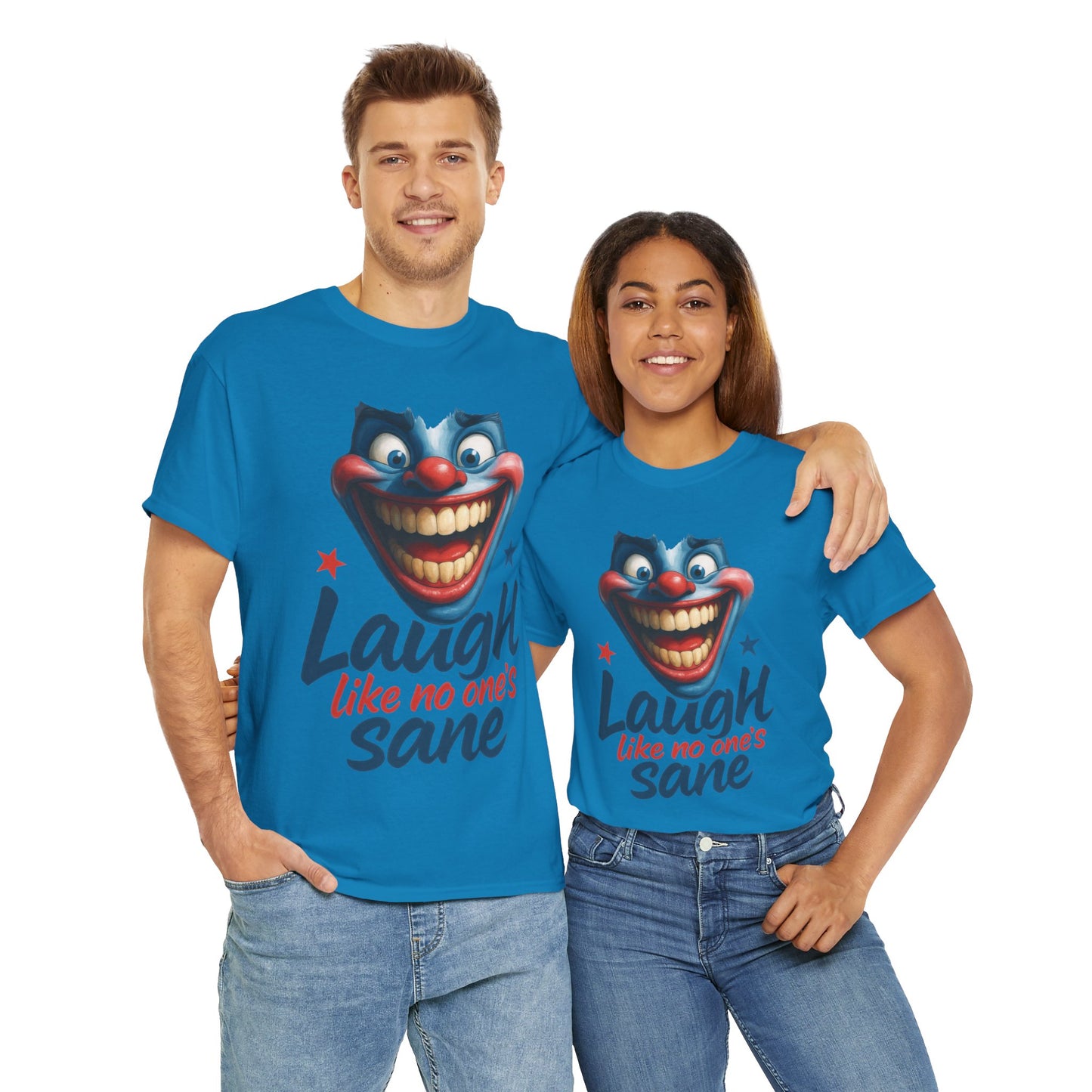Funny Clown Face Unisex Heavy Cotton Tee, Creepy Clown Face T-Shirt, Humor T-Shirt,Clown Theme Shirt, Funny Horror Graphic Tee