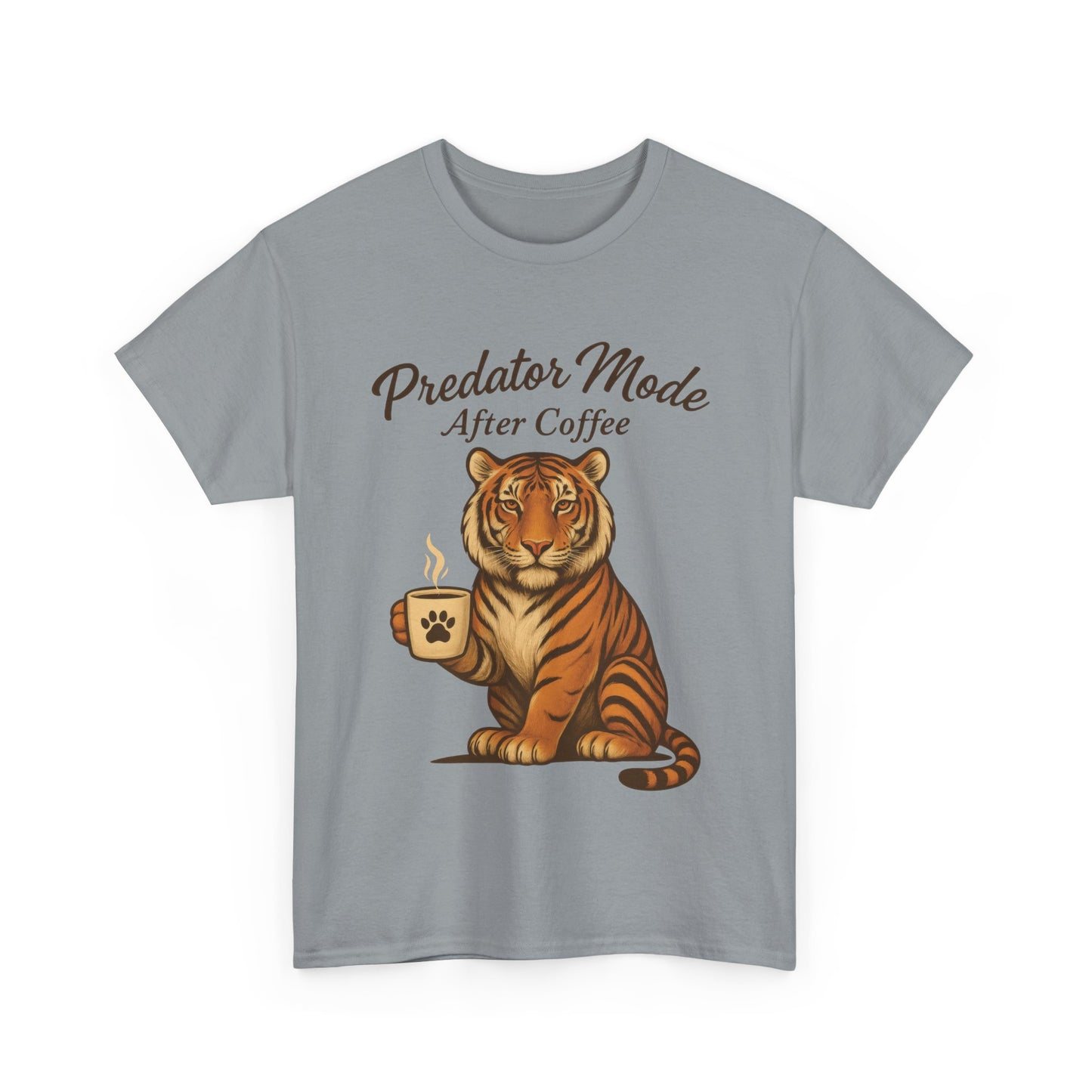 Predator Mode After Coffee Tiger Shirt, Funny Coffee Lover Tee, Mens Caffeine Graphic Tee, Morning Motivation Tiger Shirt,Coffee Addict Gift