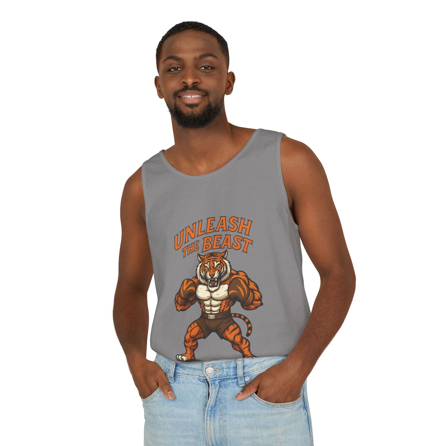 Unleash The Beast Tiger Gym Tank Top - Mens Workout Muscle Tank, Fitness Motivation Sleeveless Shirt, Bodybuilding Top, Strong Beast Gym Top