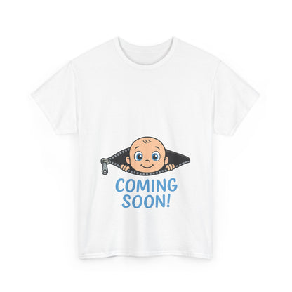 Coming Soon Maternity T-Shirt, Cute Baby Boy Pregnancy Announcement Shirt, Funny Expecting Mom Gift, Gender Reveal Tee, Baby Shower Top