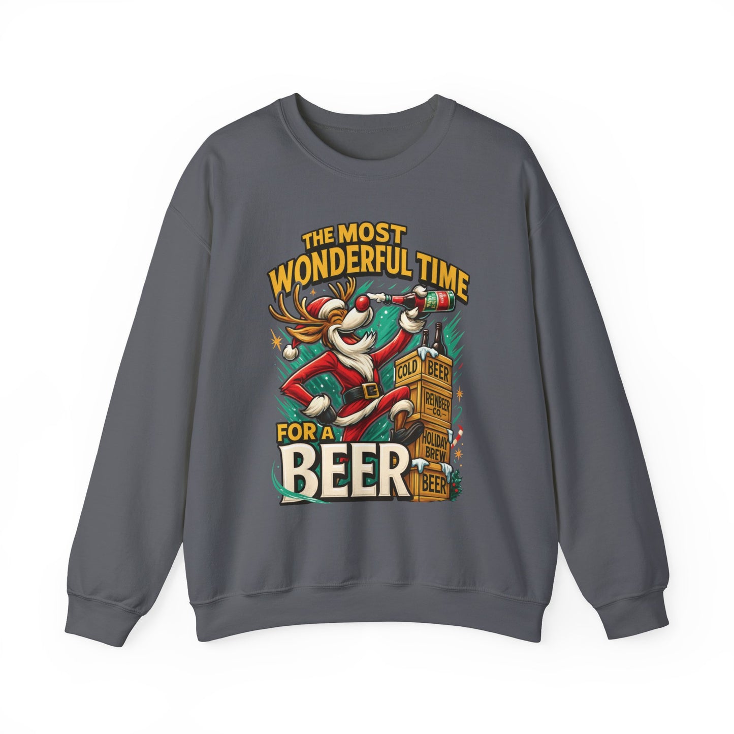 Funny Christmas Beer Sweatshirt, The Most Wonderful Time for a Beer