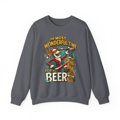 Funny Christmas Beer Sweatshirt, The Most Wonderful Time for a Beer
