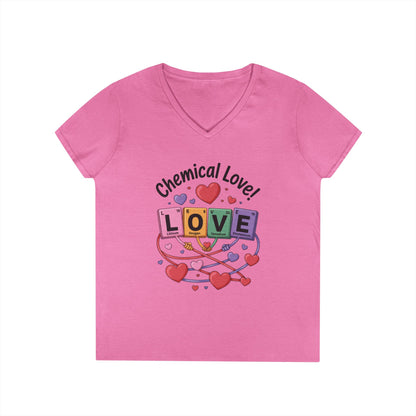 Chemical Love V-Neck T-Shirt, Cute Chemistry Shirt, Valentine's Day Gift, Science Lover Apparel, Funny Graphic Tee