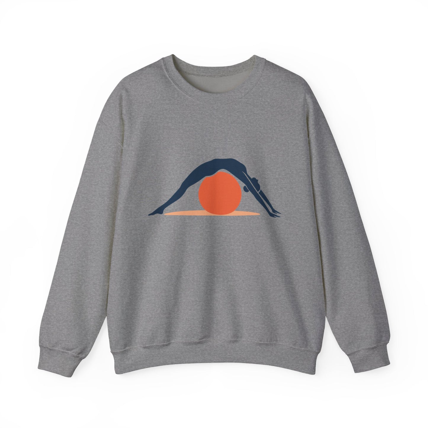 Womens Heavy Blend™ Crewneck Sweatshirt, Womens Pilates Sweatshirt, Yoga Fitness Graphic Pullover, Cute Workout Top