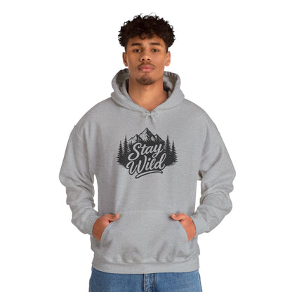 Stay Wild Hoodie, Nature Lover Unisex Pullover, Mountain Adventure Hiking Sweatshirt, Outdoorsy Gift for Him Her