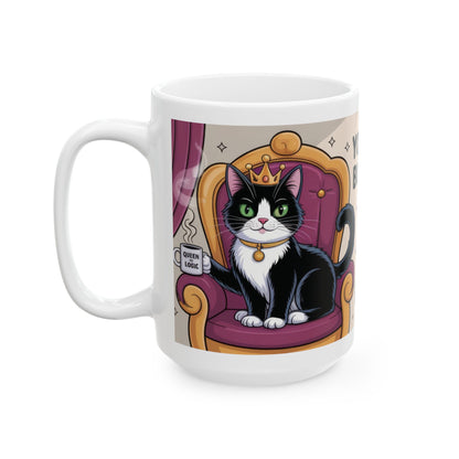 Funny Cat Mug, Im Right Because I Said So, Queen of Logic Coffee Cup, Sassy Kitty Humor Gift, Confident Cat Lover Mug, Funny Gift