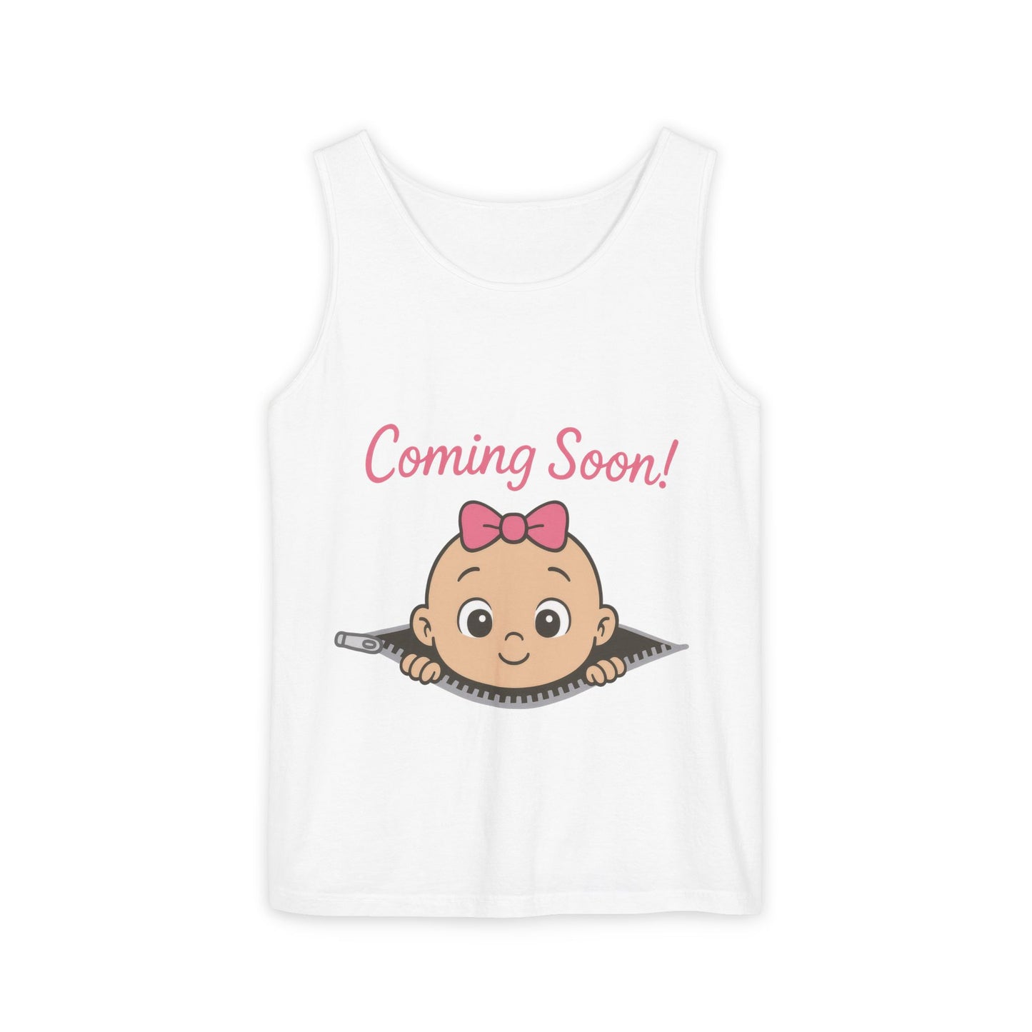 Coming Soon Maternity Tank Top, Cute Baby Girl Pregnancy Announcement Shirt, Expecting Mom Gift, Gender Reveal Tee, Baby Shower Gift