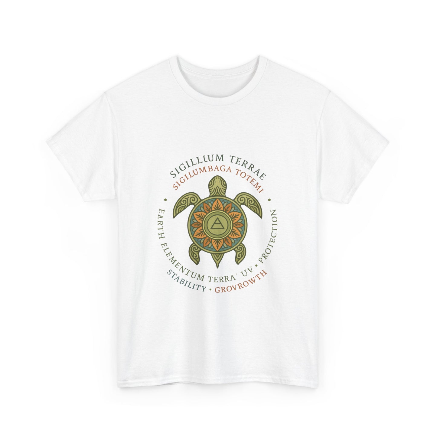 Earth Totem Turtle Unisex T-Shirt, Sigillum Terrae Symbol, Elemental Growth Unisex Tee, Spiritual UV Protection Shirt, Nature Symbol Gift