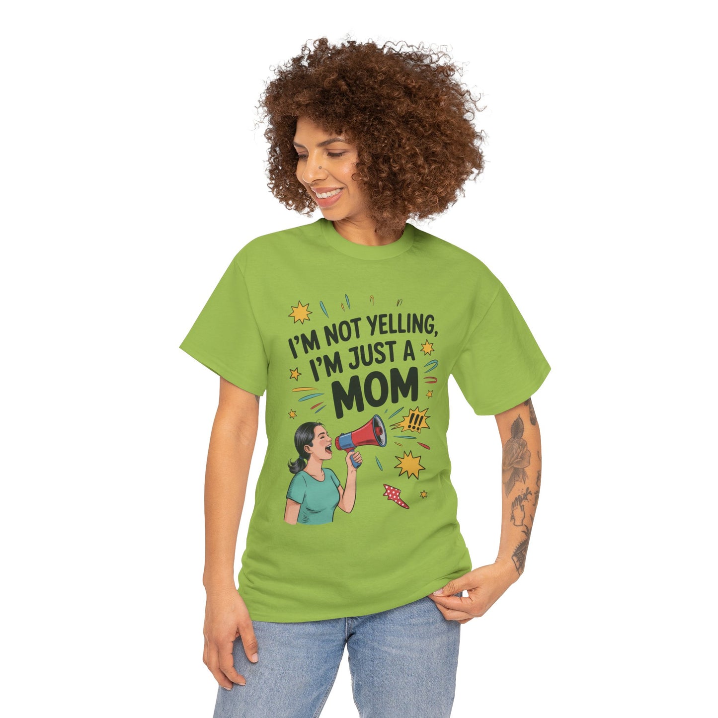 Funny Mom Shirt, I'm Not Yelling I'm Just a Mom, Mother's Day Gift, Loud Mom Life T-Shirt,  Mother's Day Apparel, Family Humor Shirt