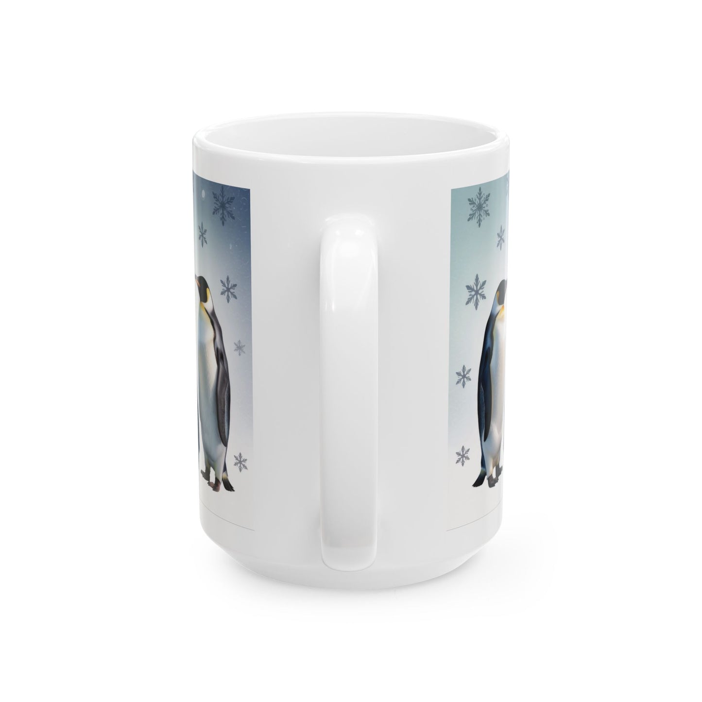 Cozy Penguin Winter Mug 15oz, Holiday Gift for Animal Lovers, Winter Decor, Hot Cocoa, Coffee Lover's Present, Penguin Enthusiast