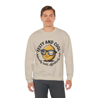 Zesty Lemon Mens Crewneck Sweatshirt - Fun Gift for Friends, Cool Casual Style, Summer Vibes, Mens Graphic Apparel, Perfect for Relaxing