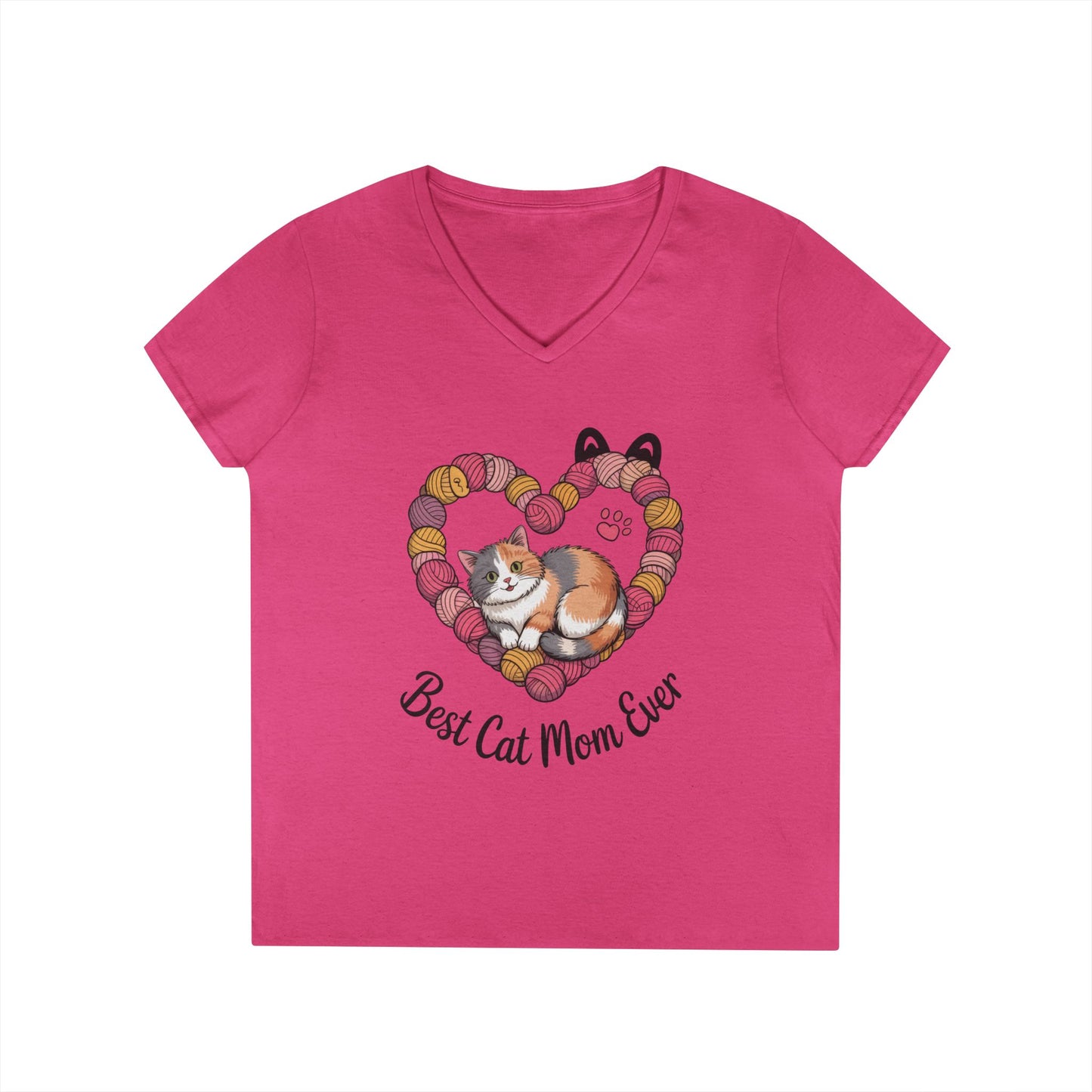 Best Cat Mom V-Neck T-Shirt, Gifts for Cat Lovers, Pet Mom Tee, Cute Cat Shirt, Animal Lover Apparel, Mother's Day Gift