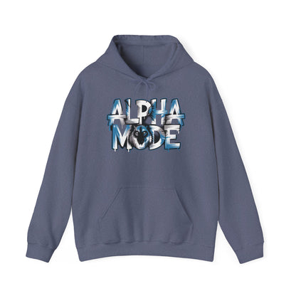 Mens Heavy Blend™ Hooded Sweatshirt, Alpha Mode Wolf Hoodie Mens Bold Streetwear