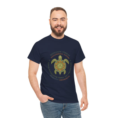 Earth Totem Turtle Unisex T-Shirt, Sigillum Terrae Symbol, Elemental Growth Unisex Tee, Spiritual UV Protection Shirt, Nature Symbol Gift