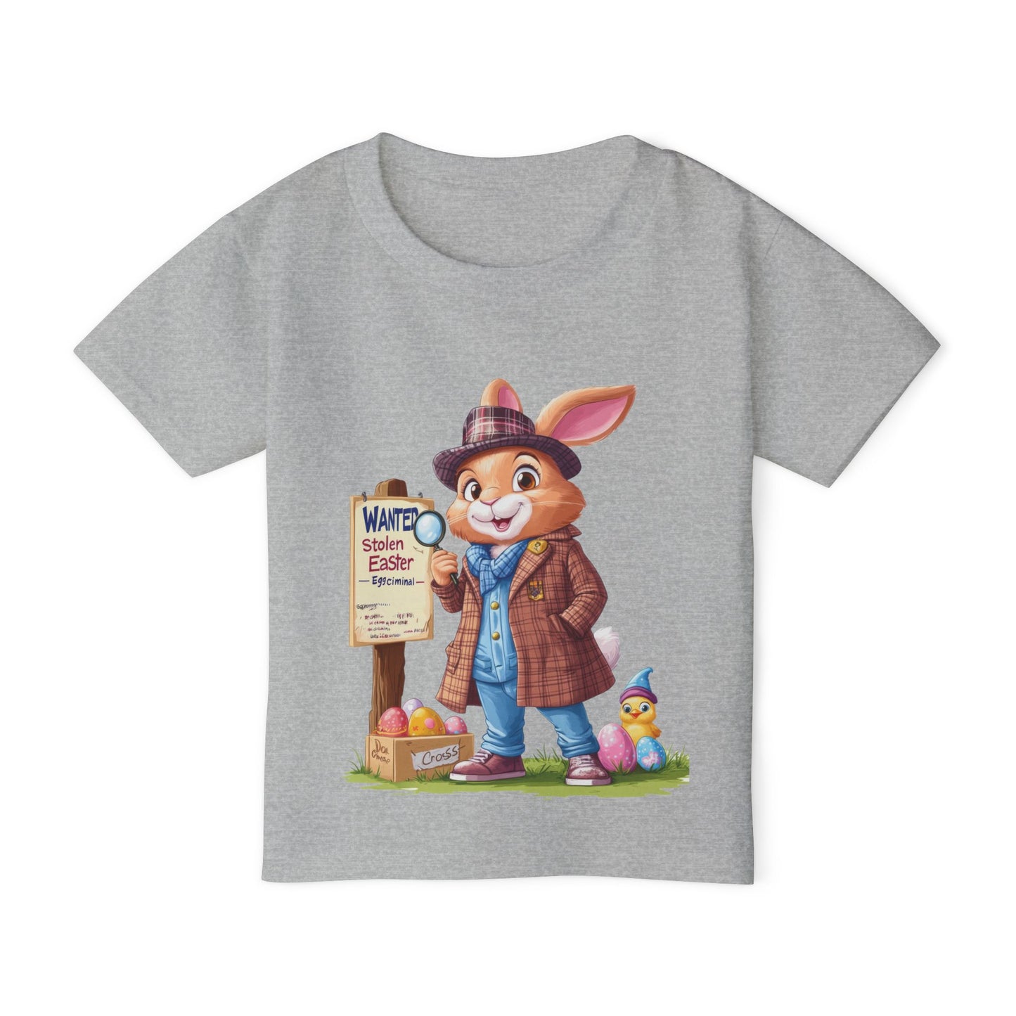 Detective Bunny Toddler T-Shirt - Fun Easter Egg Hunt Shirt for Kids, Cute Mystery Bunny Design, Spring Holiday Cotton Tee, Easter Gift Tee