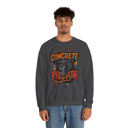 Men's Heavy Blend™ Crewneck Sweatshirt, Concrete Predator Mens Panther Crewneck Sweatshirt