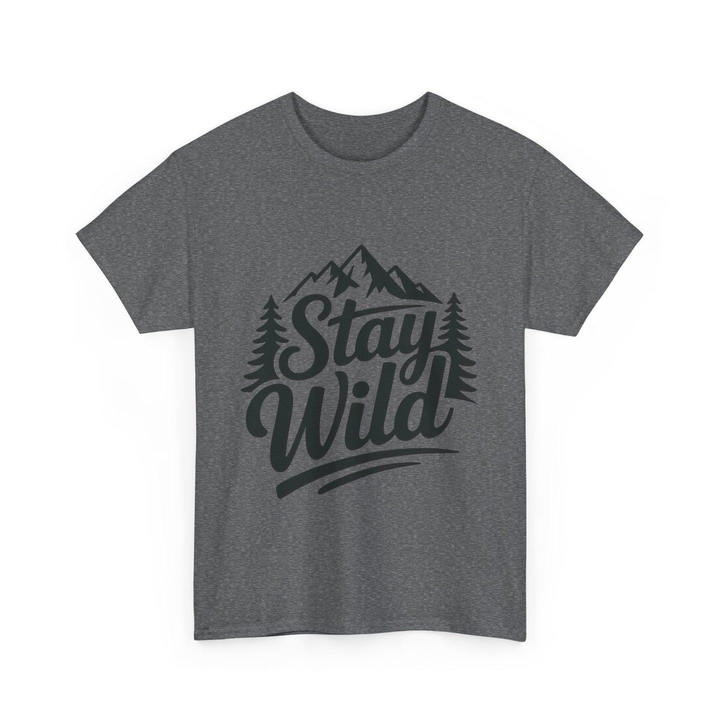 Stay Wild Adventure Tee, Unisex Heavy Cotton Tee for Nature Lovers, Camping, Hiking, Gifts for Outdoorsy Friends, Nature Graphic Tee