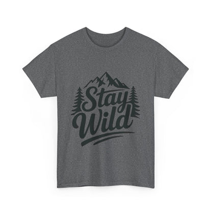 Stay Wild Adventure Tee, Unisex Heavy Cotton Tee for Nature Lovers, Camping, Hiking, Gifts for Outdoorsy Friends, Nature Graphic Tee