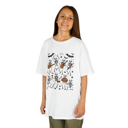 Cute Dancing Skeleton Halloween T-Shirt for Girls Boys, Funny Spooky Band Tee, Kids Halloween Party Top, Cute Fall Outfit Gift