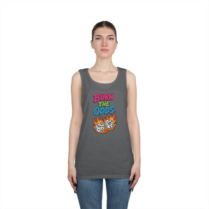 Burn the Odds Tank Top, Casual Summer Wear, Gaming Gift, Dice Design Tee, Gift for Gamers, Funny Tank, Perfect for Parties