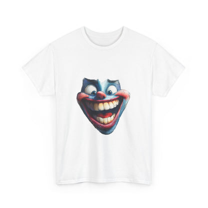 Funny Clown Face Unisex Heavy Cotton Tee, Creepy Clown Face T-Shirt, Humor T-Shirt,Clown Theme Shirt, Funny Horror Graphic Tee