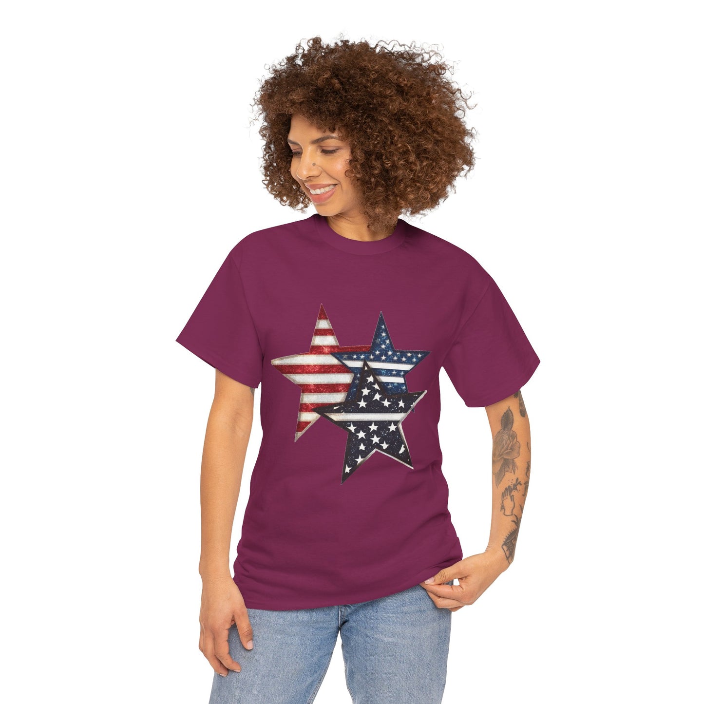 Patriotic Star Unisex Tee, USA Pride T-Shirt, Independence Day Outfit, All-American Style Shirt, Gift for Veterans, 4th of July Celebration