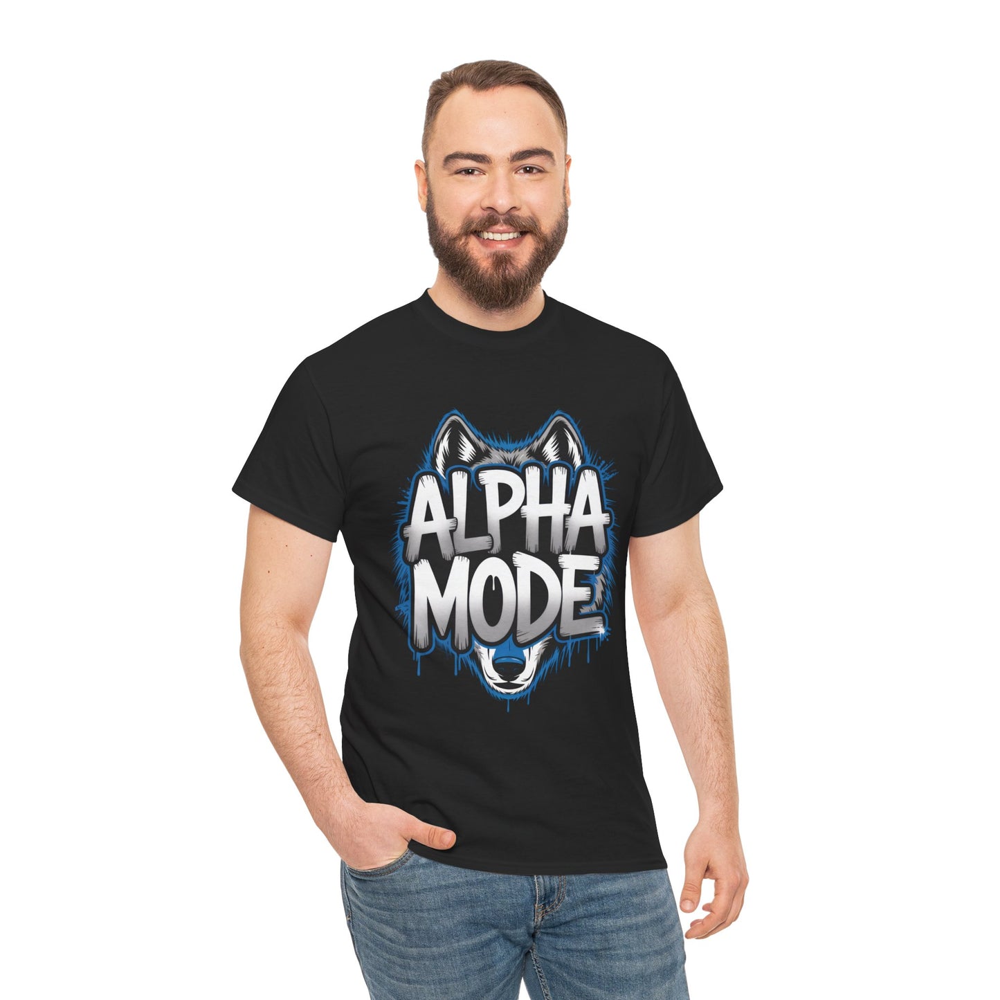 Alpha Mode Wolf Graphic Mens T-Shirt Streetwear, Alpha Tee, Wolf Tee, Street Tee, Wolf Art