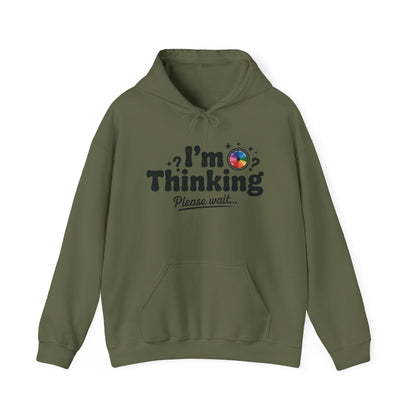 Funny - Im Thinking Please Wait - Mens Hoodie, Cute Geeky Gift for Introverts, Programmers, Designers, Fun Humor Hoodie, Gift for Adults