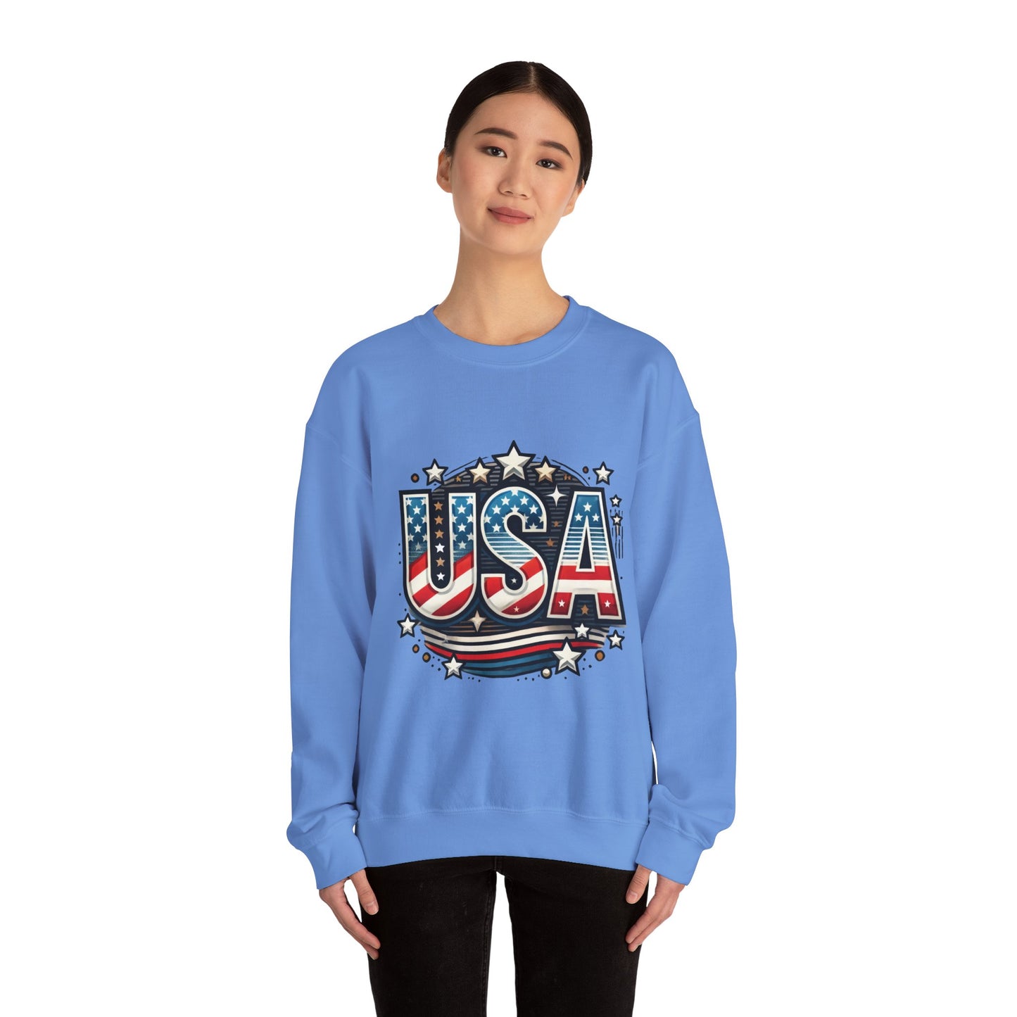 USA Pride Crewneck Sweatshirt, Comfortable Unisex Top, Great for Fourth of July, Independence Day, Everyday Wear, Cozy Gift