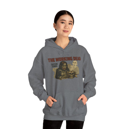 The Working Dead Women's Zombie Hoodie, Work Humor Hoodie, Halloween Work Top, Coffee Zombie Hoodie