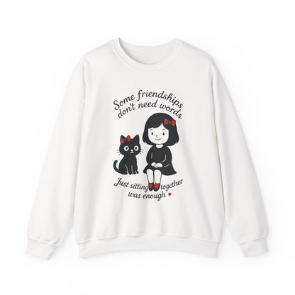 Friendship Womens Sweatshirt - Cozy Womens Crewneck with Cute Cat Design, Perfect Gift for Cat Lovers, Friendship Day, Casual Wear