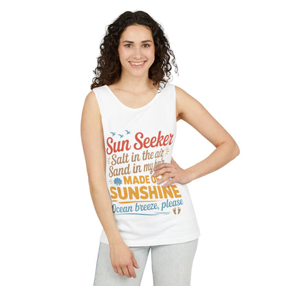 Sun Seeker Summer Quote Tank Top, Made of Sunshine Beach Vibes Tee, Ocean Breeze Please Tank Top for Women, Salt in the Air Sand Top