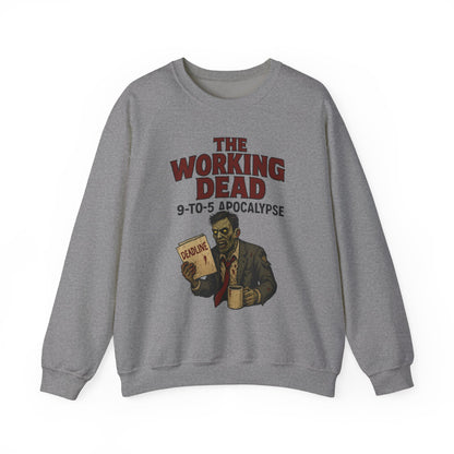 Men's The Working Dead 9-to-5 Apocalypse Sweatshirt, Funny Office Zombie Horror Pullover, Halloween Zombie Work Top