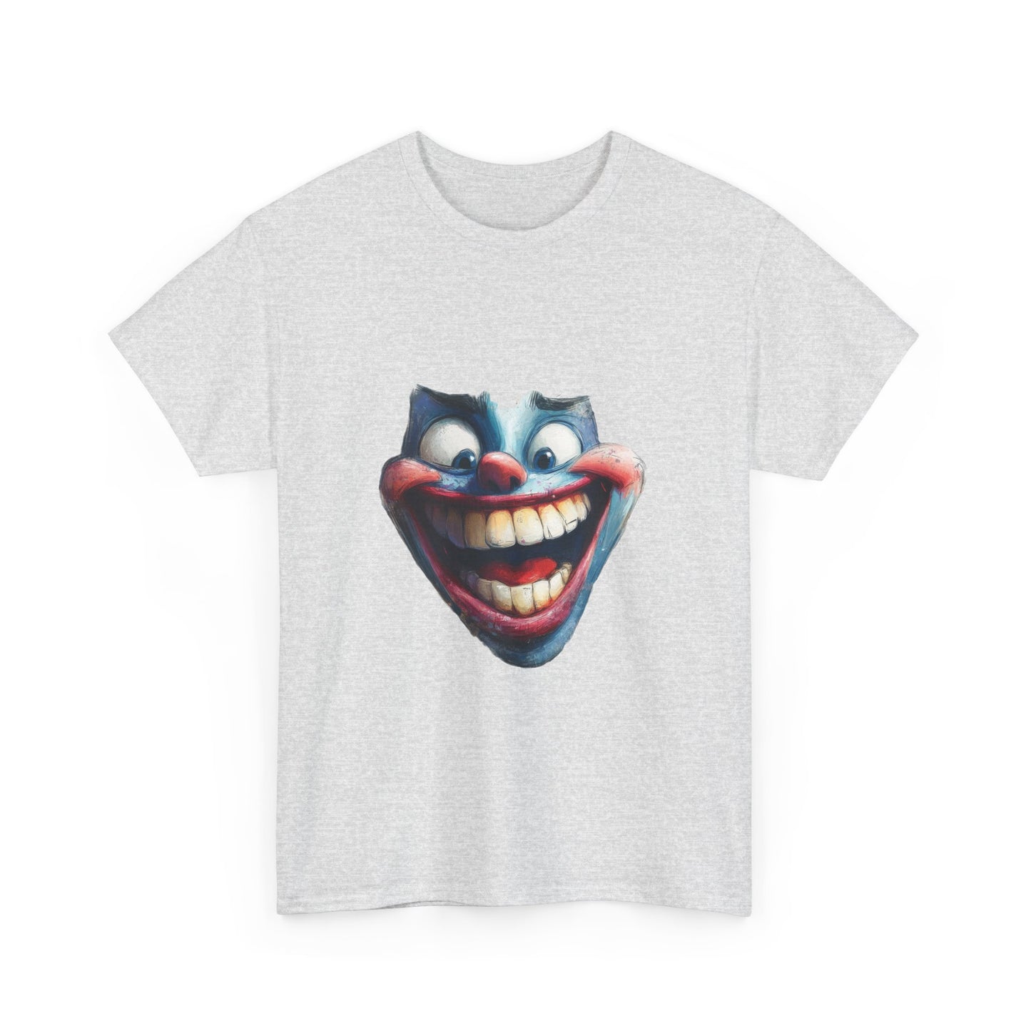 Funny Clown Face Unisex Heavy Cotton Tee, Creepy Clown Face T-Shirt, Humor T-Shirt,Clown Theme Shirt, Funny Horror Graphic Tee