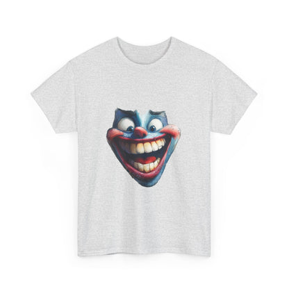 Funny Clown Face Unisex Heavy Cotton Tee, Creepy Clown Face T-Shirt, Humor T-Shirt,Clown Theme Shirt, Funny Horror Graphic Tee