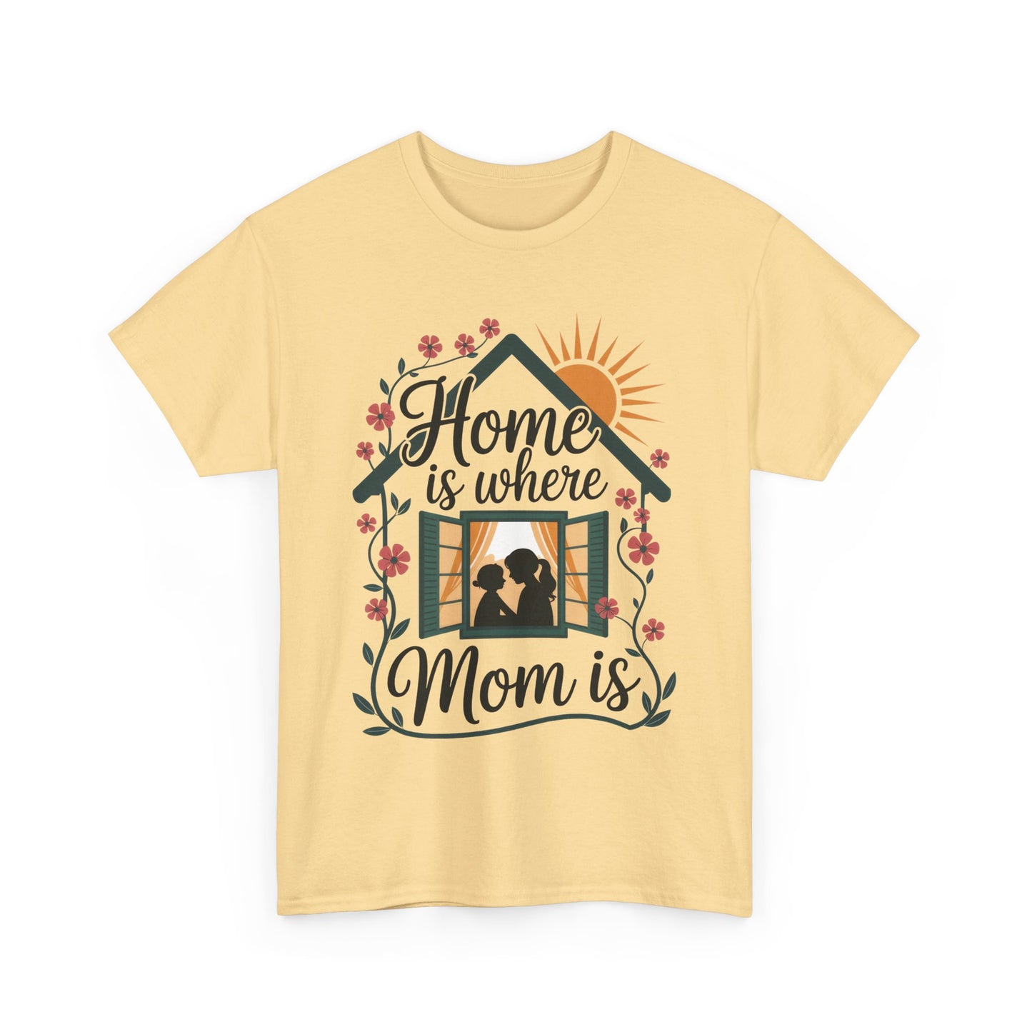 Home Is Where Mom Is T-Shirt, Mother's Day Cotton Tee, Cute Family Gift for Mom, Sentimental Mom Shirt for Her, mother's day Gift