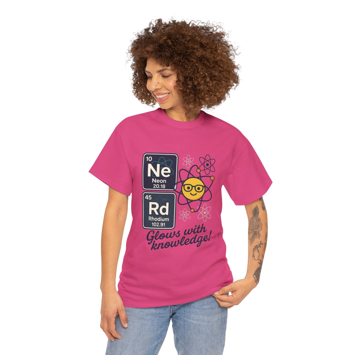 Funny Womens Nerd T-Shirt, NeRd Periodic Table Shirt, Glowing Knowledge Tee, Science Lover Gift, Chemistry Shirt, STEM Apparel, Science Tee