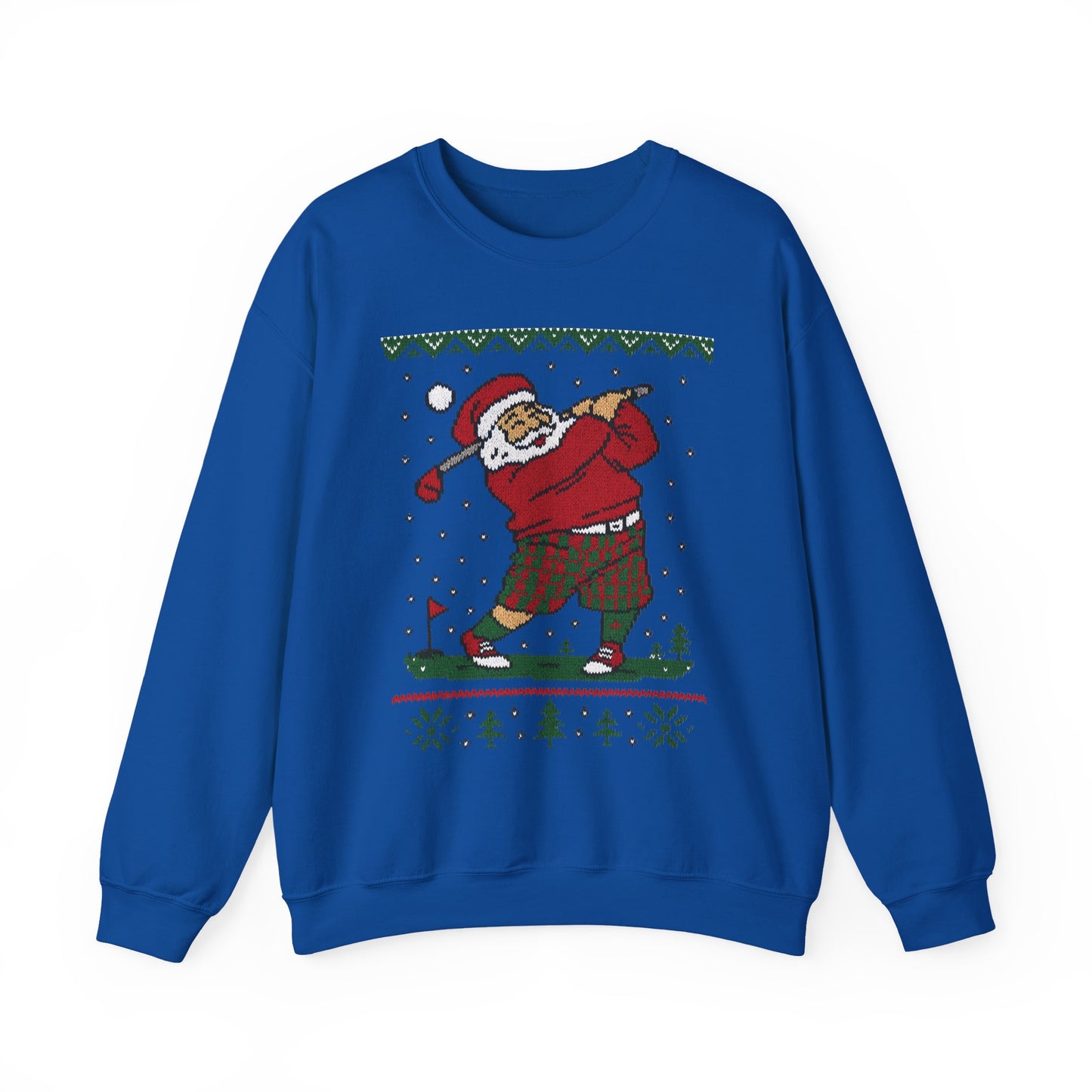 Golfing Santa Christmas Sweatshirt, Funny Golf Lover Holiday Jumper, Ugly Christmas Golf Sweater for Men