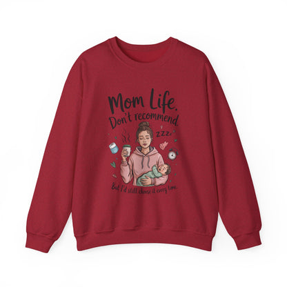 Mom Life Crewneck Sweatshirt, New Mom Gift, Cozy Everyday Wear, Funny Parent Apparel, Tired Mama Humor Tee