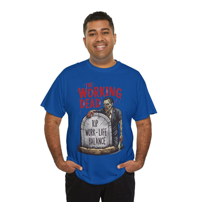 The Working Dead Shirt Men, Funny Work Life Balance Zombie Tee, RIP Work Shirt, Halloween Tee
