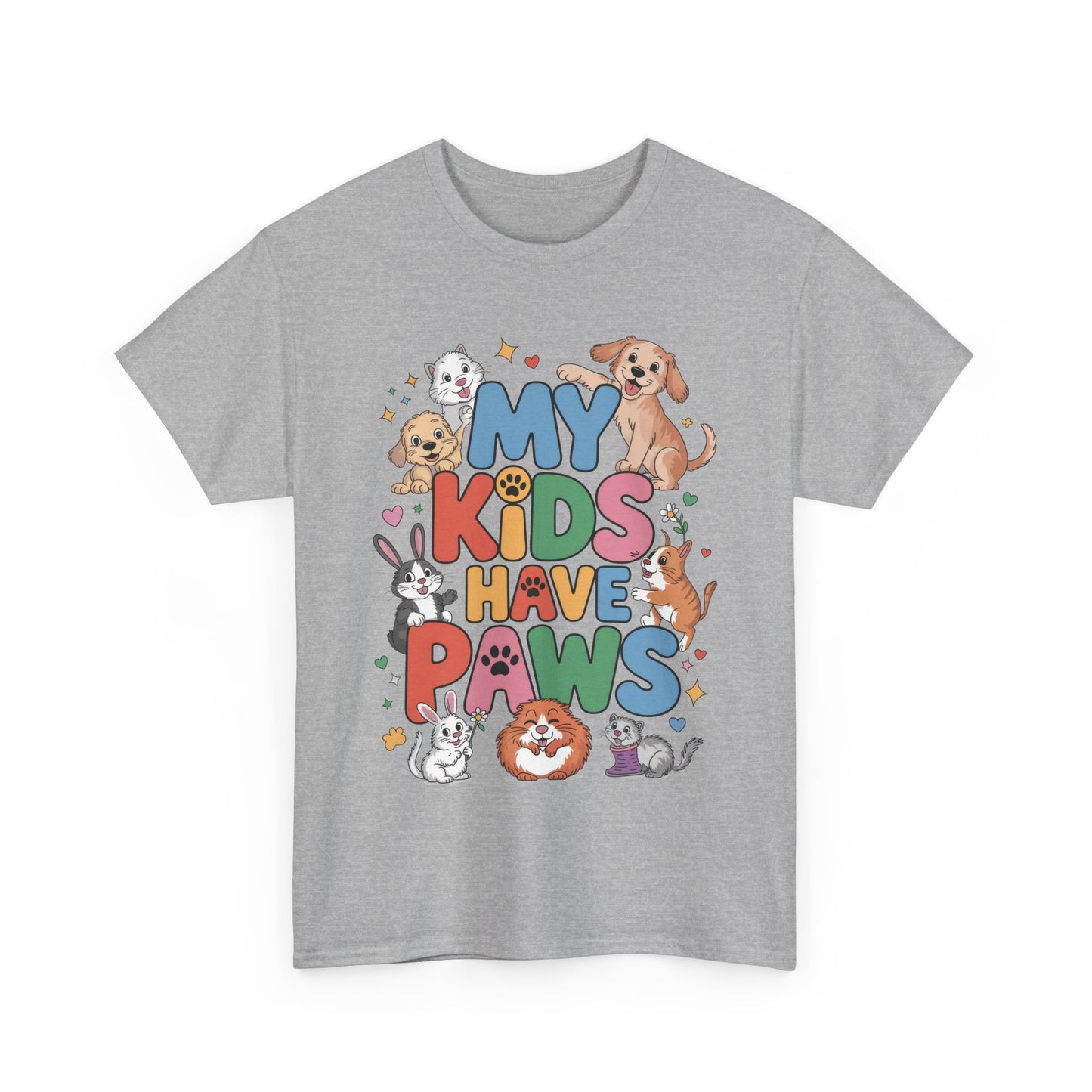 My Kids Have Paws Shirt, Cute Pet Mom Tee, Dog Cat Bunny Lover Gift, Funny Animal Parent T-Shirt, Gift for Pet Parents, Cute Pet T-Shirt