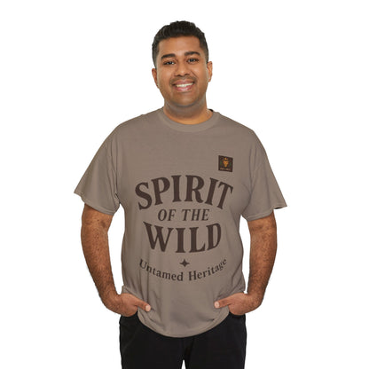 Spirit of the Wild Mens Heavy Cotton Tee, Nature Lover Gift, Outdoor Adventure Shirt, Unisex Tee, Casual Wear, Unique Graphic Apparel