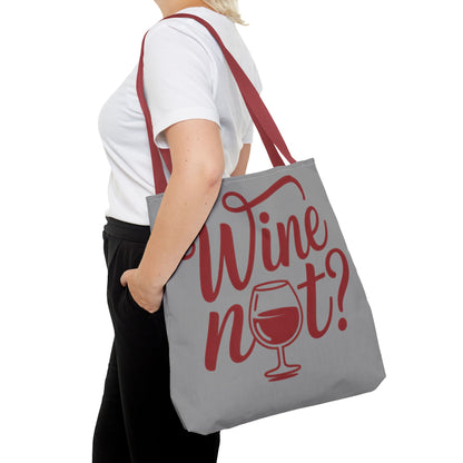 Wine Not? Tote Bag - Fun Wine Lover's Accessory for Parties, Gift for Wine Enthusiasts, Perfect for Grocery or Beach Outings, AOP Design