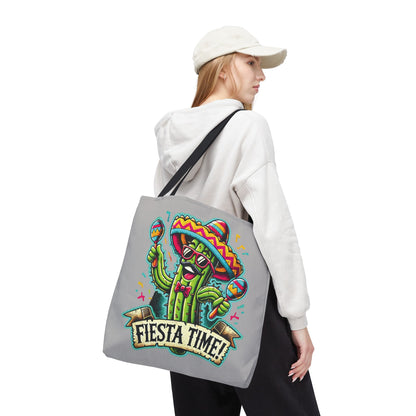 Fiesta Time Cactus Tote Bag, Funny Mexican Party Gift, Sombrero Maracas Print, Cinco de Mayo Bag, Summer Festival Tote, Beach Bag, Shopping