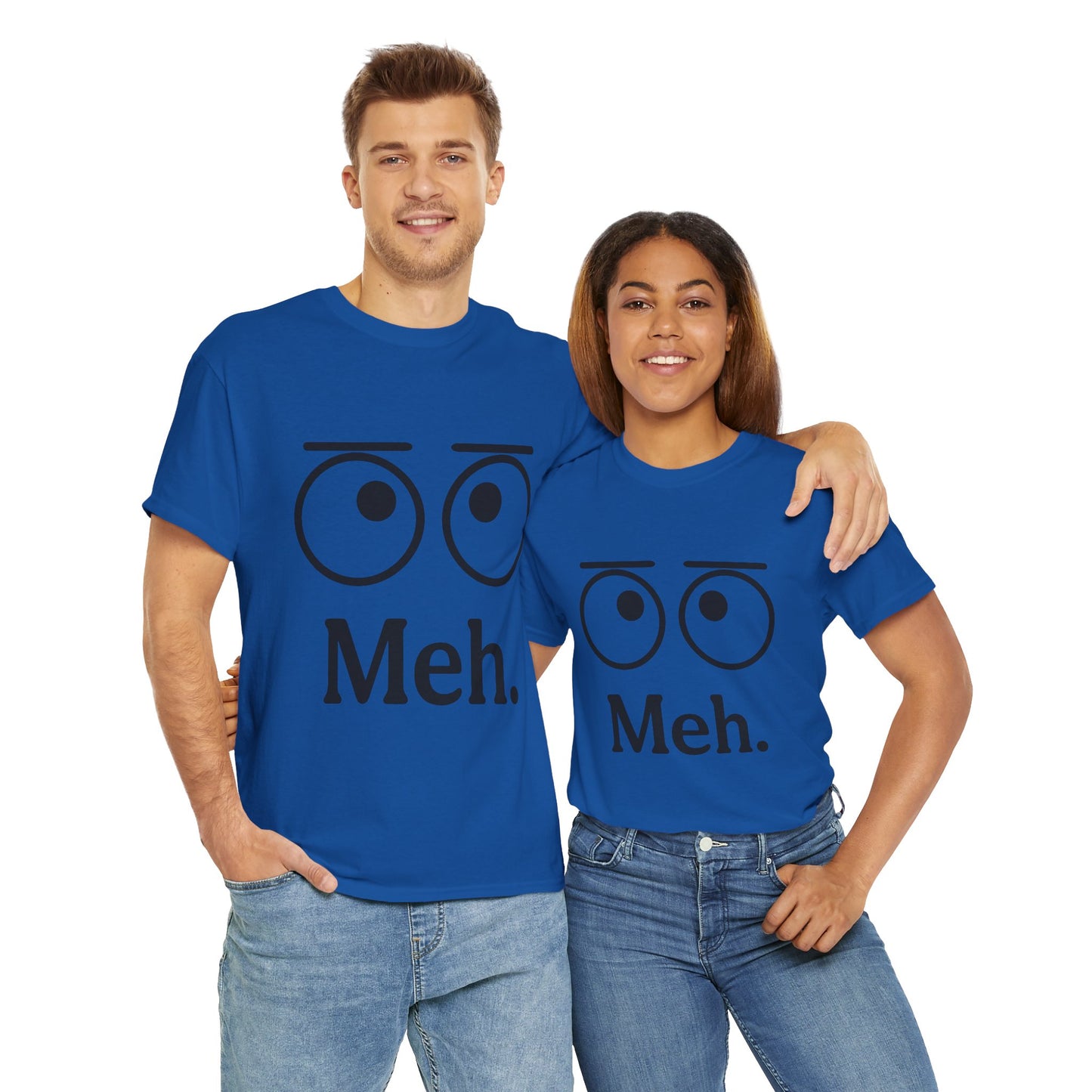 Funny Unisex Heavy Cotton Tee - 'Meh' Graphic Shirt, Casual Wear, Gift for Friends, Humor Tee, Everyday Outfit