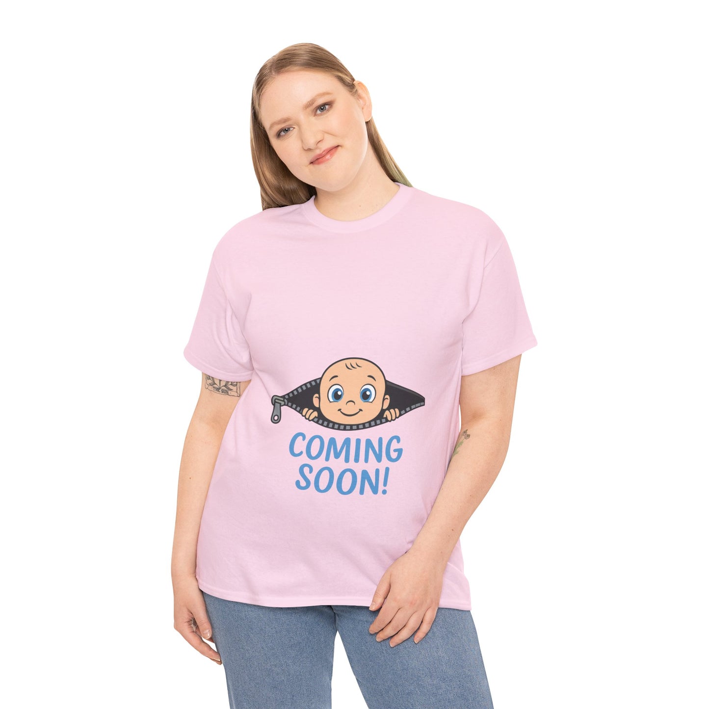 Coming Soon Maternity T-Shirt, Cute Baby Boy Pregnancy Announcement Shirt, Funny Expecting Mom Gift, Gender Reveal Tee, Baby Shower Top