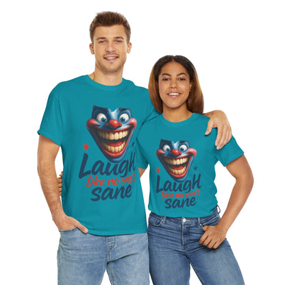 Funny Clown Face Unisex Heavy Cotton Tee, Creepy Clown Face T-Shirt, Humor T-Shirt,Clown Theme Shirt, Funny Horror Graphic Tee