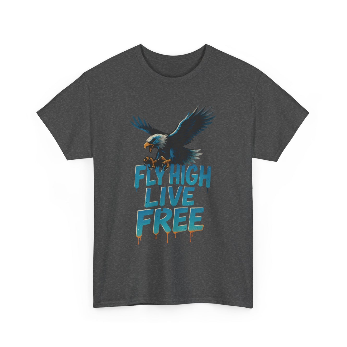 Fly High Live Free Eagle Graphic Mens T-Shirt, Eagle Tee, Fly Free Tee, Wild Flight