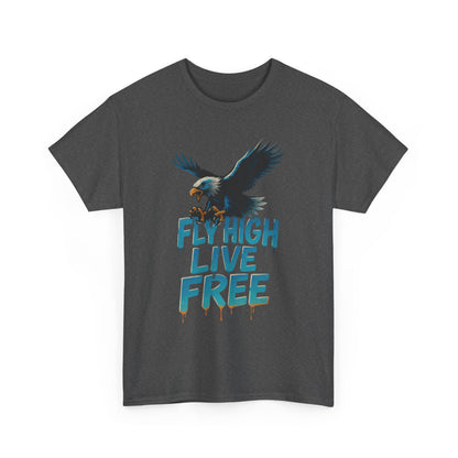 Fly High Live Free Eagle Graphic Mens T-Shirt, Eagle Tee, Fly Free Tee, Wild Flight