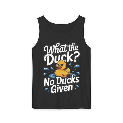 Funny Duck Tank Top for Summer - No Ducks Given Tee - What The Duck Mens T-Shirt - Sarcastic Rubber Duck Graphic, Humor Gift For Him